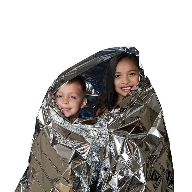 Overview: 1. Emergency Blanket (Silver)-Durable high-grade aluminized double-sided polyester film blanket is very suitable to keep warm in survival conditions by pre Human Body Hypothermia