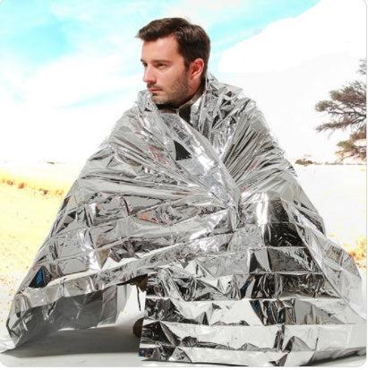 Overview: 1. Emergency Blanket (Silver)-Durable high-grade aluminized double-sided polyester film blanket is very suitable to keep warm in survival conditions by pre Human Body Hypothermia