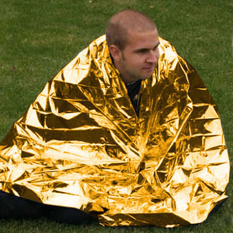 Overview: 1. Emergency Blanket (Silver)-Durable high-grade aluminized double-sided polyester film blanket is very suitable to keep warm in survival conditions by pre Human Body Hypothermia
